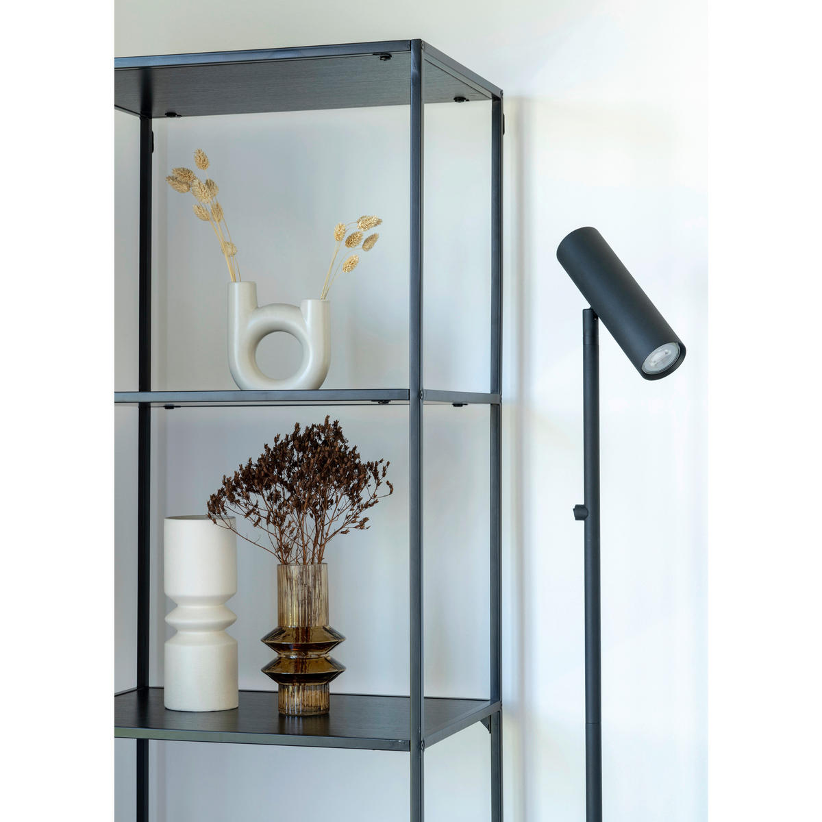 REGAL Schwarz  - Schwarz, Design, Holzwerkstoff/Metall (51/170/36cm) - MID.YOU