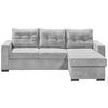 ECKSOFA Hellgrau Mikrovelours  - Hellgrau/Schwarz, Basics, Kunststoff/Textil (230/154cm) - MID.YOU