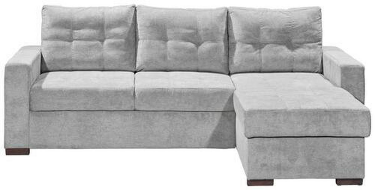 ECKSOFA Hellgrau Mikrovelours  - Hellgrau/Schwarz, Basics, Kunststoff/Textil (230/154cm) - MID.YOU