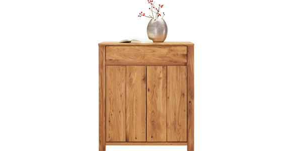 KOMMODE Wildeiche, Kerneiche massiv Eichefarben - Eichefarben, KONVENTIONELL, Holz (91,8/103,5/40cm) - Linea Natura