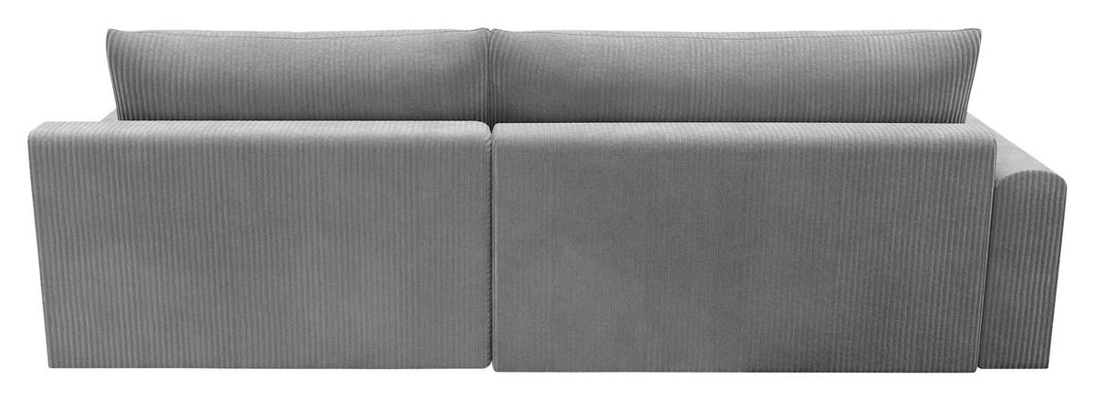 ECKSCHLAFSOFA Cord Grau  - Schwarz/Grau, MODERN, Kunststoff/Textil (253/167cm) - Trendmanufaktur