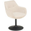 ARMLEHNSTUHL  in Eisen Chenille, Leinenoptik  - Beige/Schwarz, KONVENTIONELL, Textil/Metall (63/87/64cm) - MID.YOU