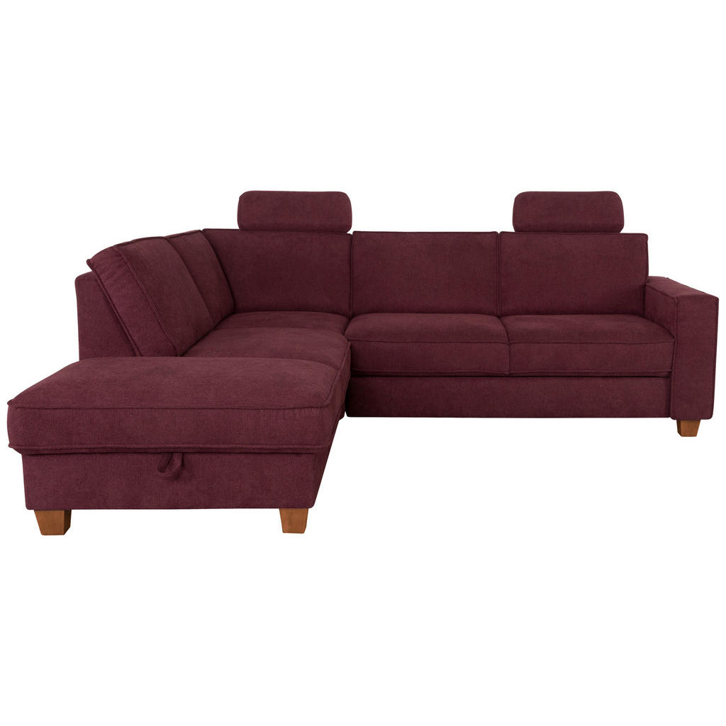 Thumbnail - Sit & More Ecksofa, Dunkelrot, Textil, Buche, massiv, 5,5-Sitzer, Ottomane links, L-Form, 236x213 cm, Goldenes M, DGM-Kl...