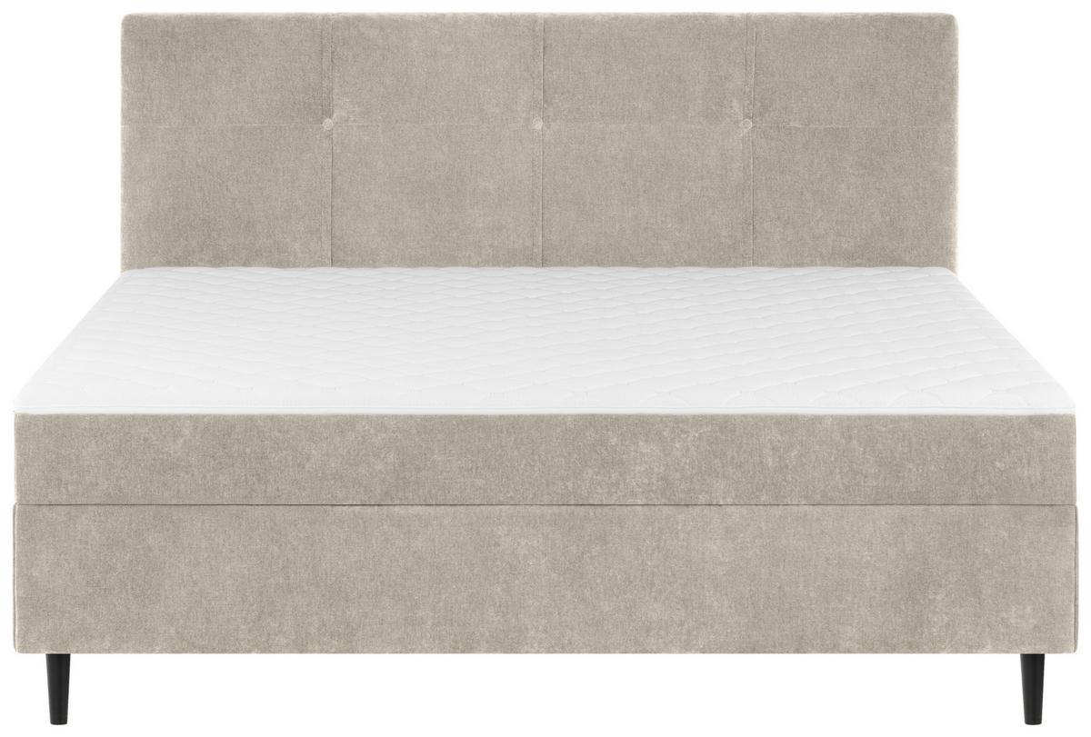 BOXBETT 180/200 cm  in Beige  - Beige/Schwarz, KONVENTIONELL, Holz/Textil (180/200cm) - Welnova