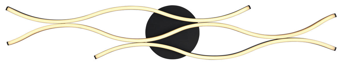 STROPNA SVETILKA GERONIMO 108/18/6 cm   - črna/temno rjava, Basics, kovina/umetna masa (108/18/6cm)