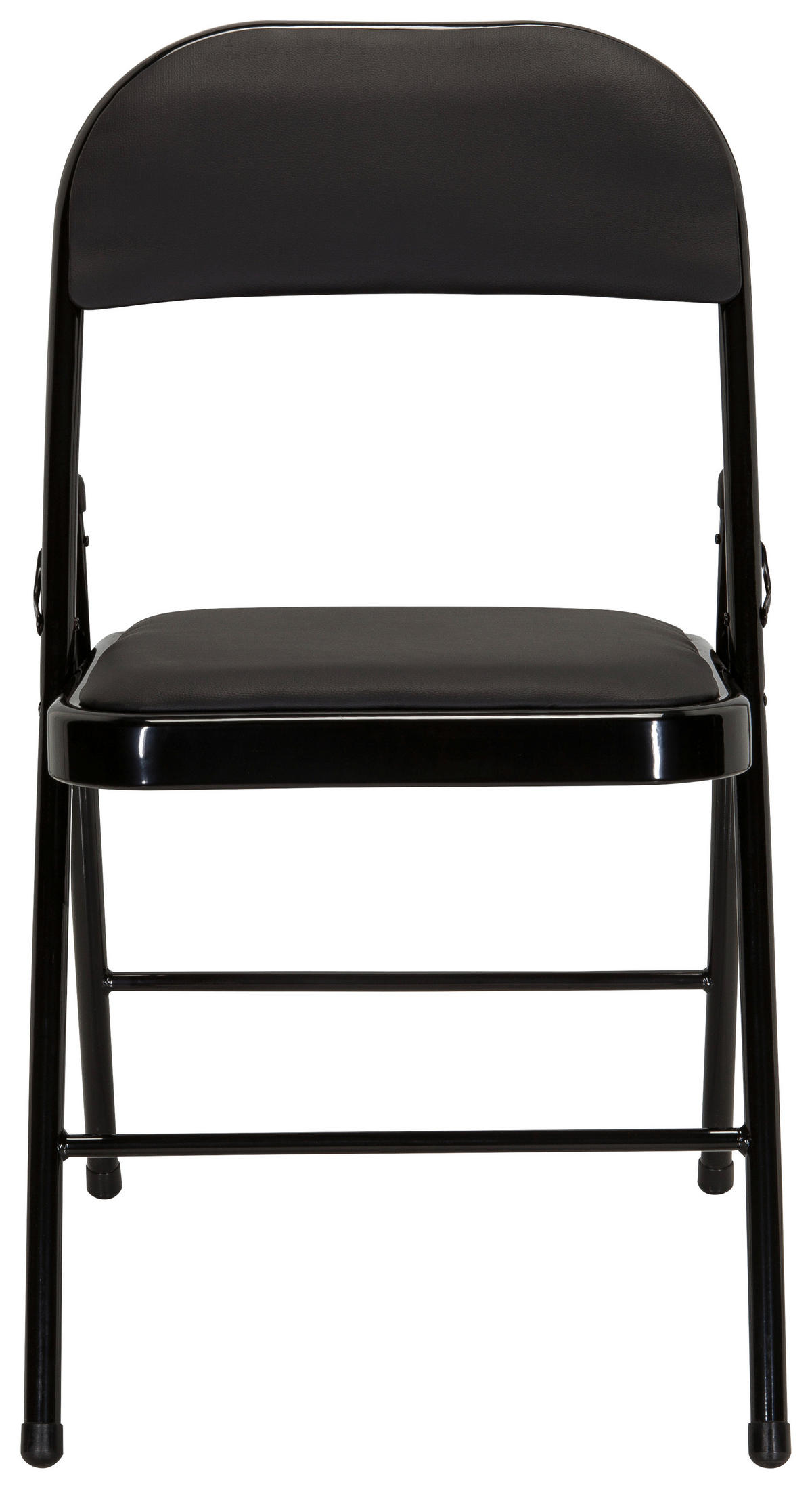 KLAPPSTUHL Lederlook Schwarz  - Schwarz, Basics, Textil/Metall (44/80/49cm) - MID.YOU