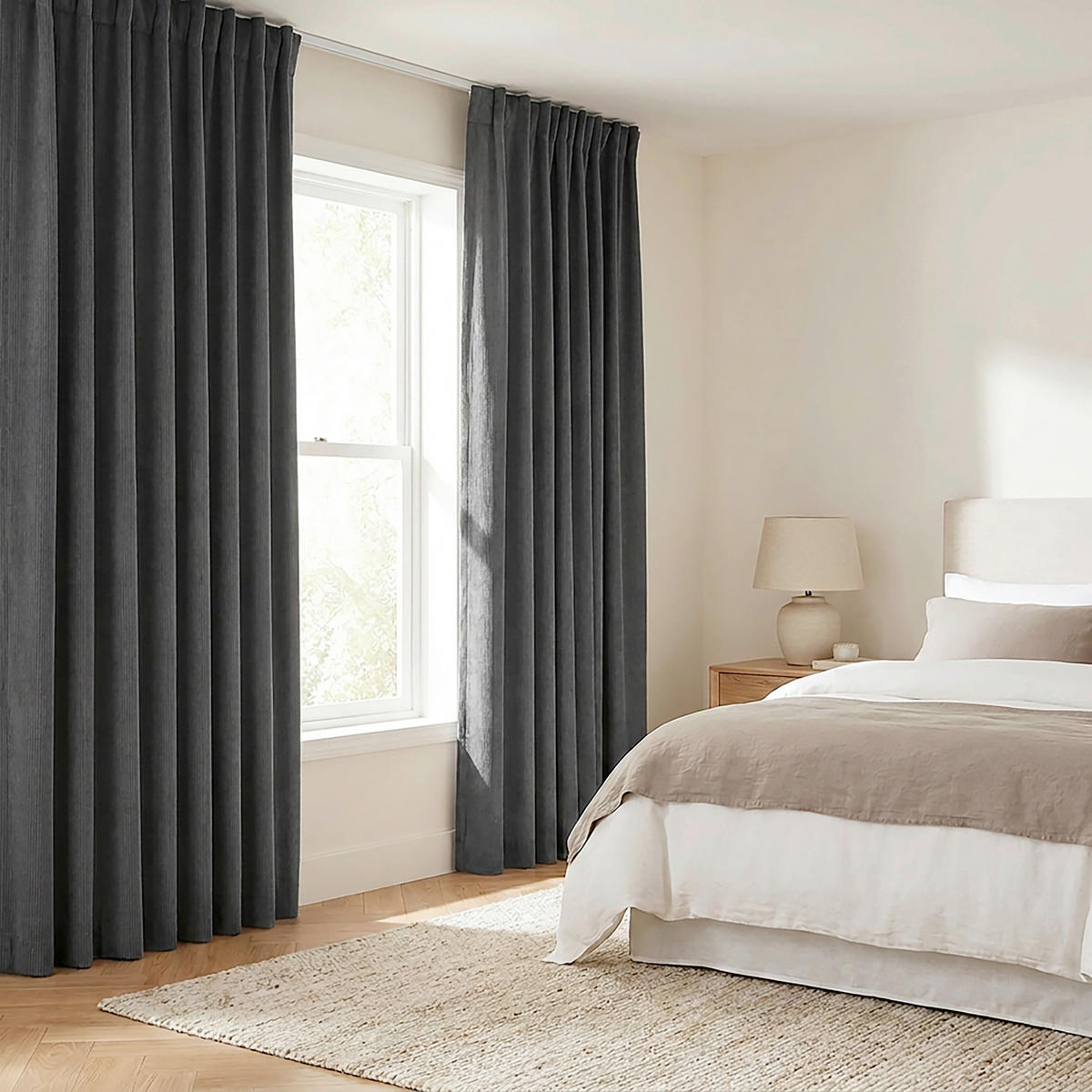 FERTIGVORHANG blickdicht  - Anthrazit, Basics, Textil (140/240cm)