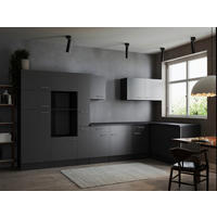 HÖRNKÖK 370/172 cm  i grå  - silver/grå, Design, metall/trämaterial (370/172cm) - Respekta