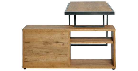 ECKSCHREIBTISCH 140/120/75 cm in Eichefarben - Eichefarben/Anthrazit, KONVENTIONELL, Holzwerkstoff/Metall (140/120/75cm) - Novel