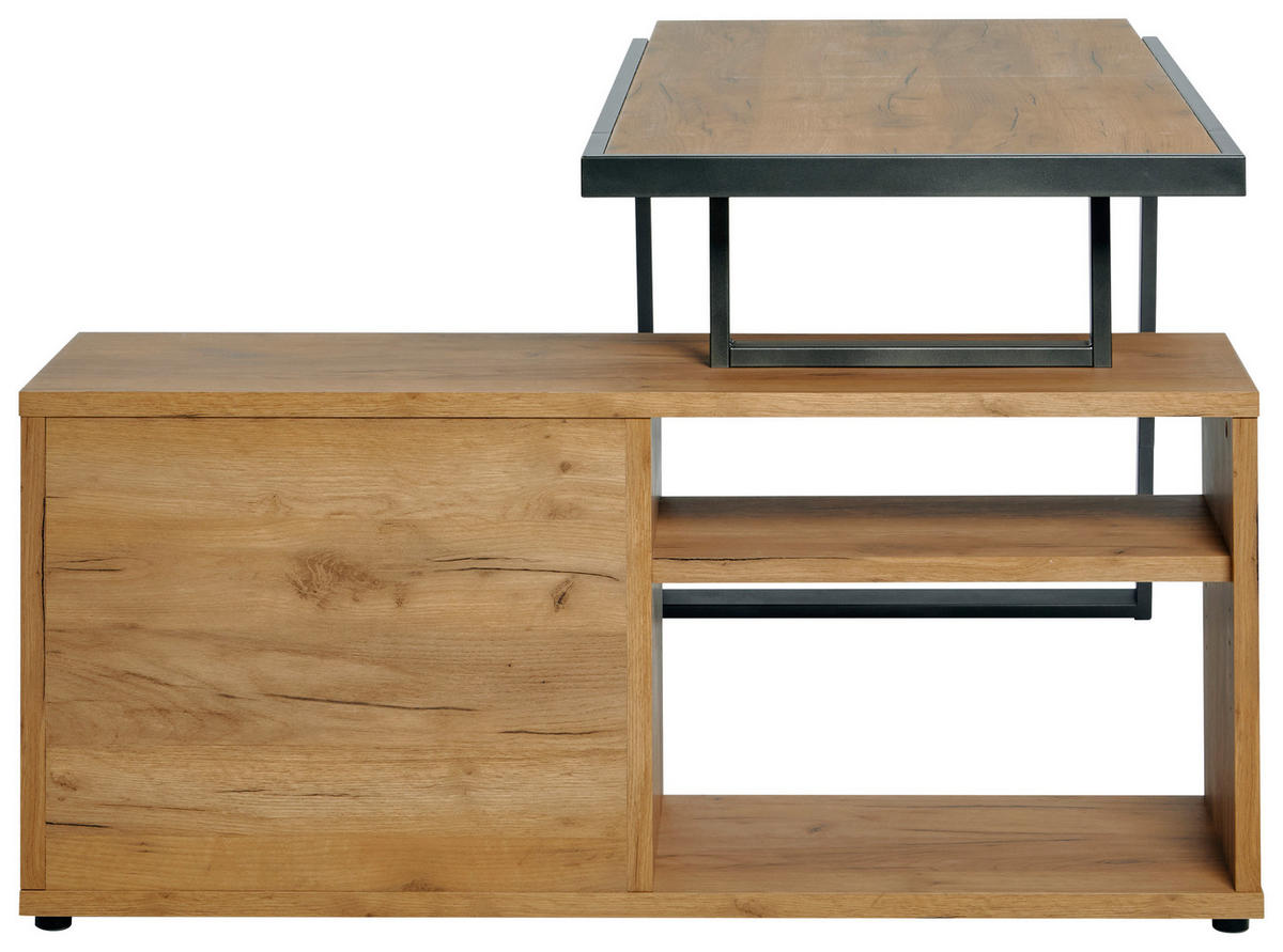 ECKSCHREIBTISCH 140/120/75 cm  in Eichefarben  - Eichefarben/Anthrazit, KONVENTIONELL, Holzwerkstoff/Metall (140/120/75cm) - Novel