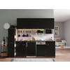 MODULKÖK 225 cm   i svart  - aluminiumfärg/svart, Basics, trämaterial/plast (225cm) - Respekta