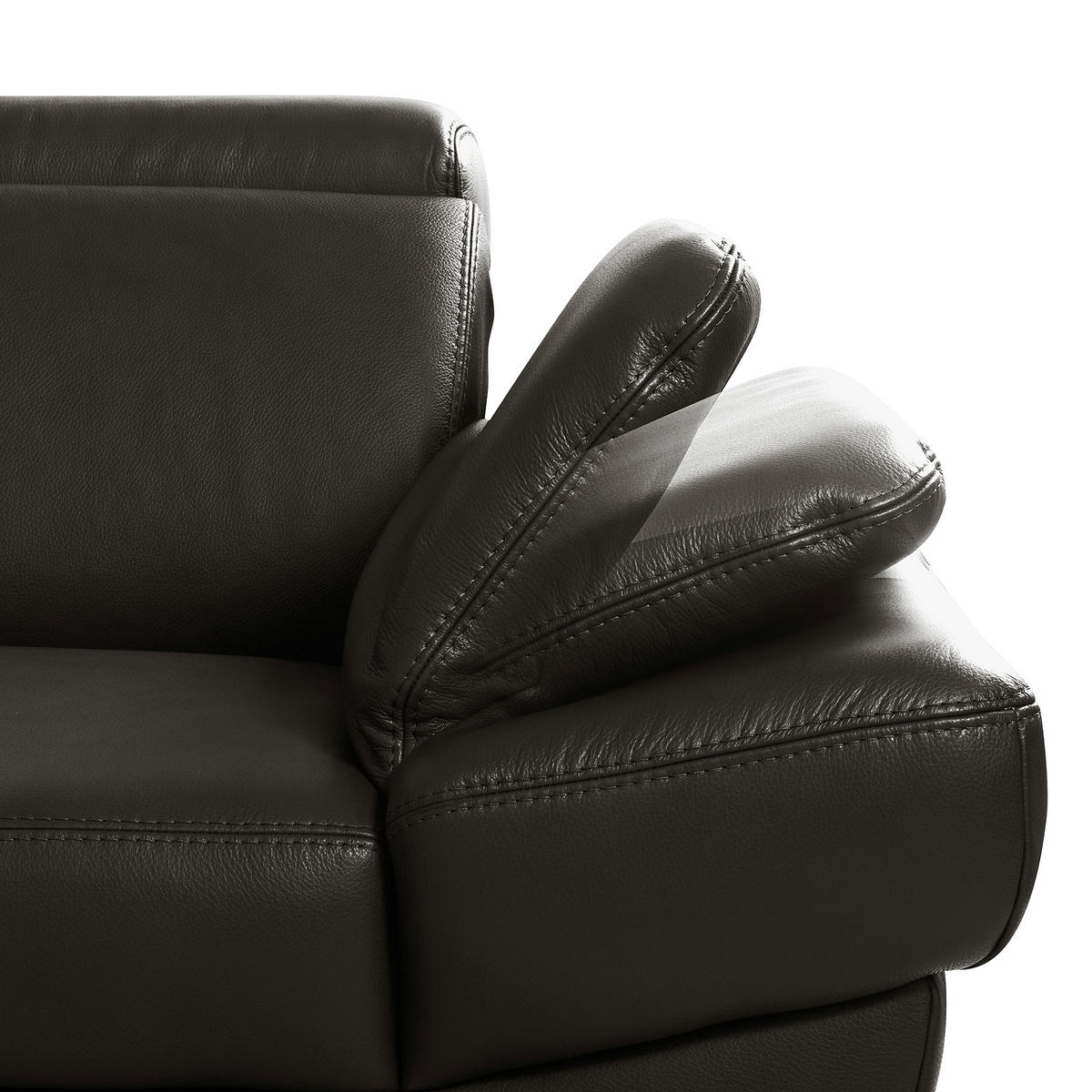 ECKSOFA  in Lederlook Echtleder Dunkelbraun  - Dunkelbraun/Schwarz, Design, Leder/Textil (211/264cm) - Livetastic