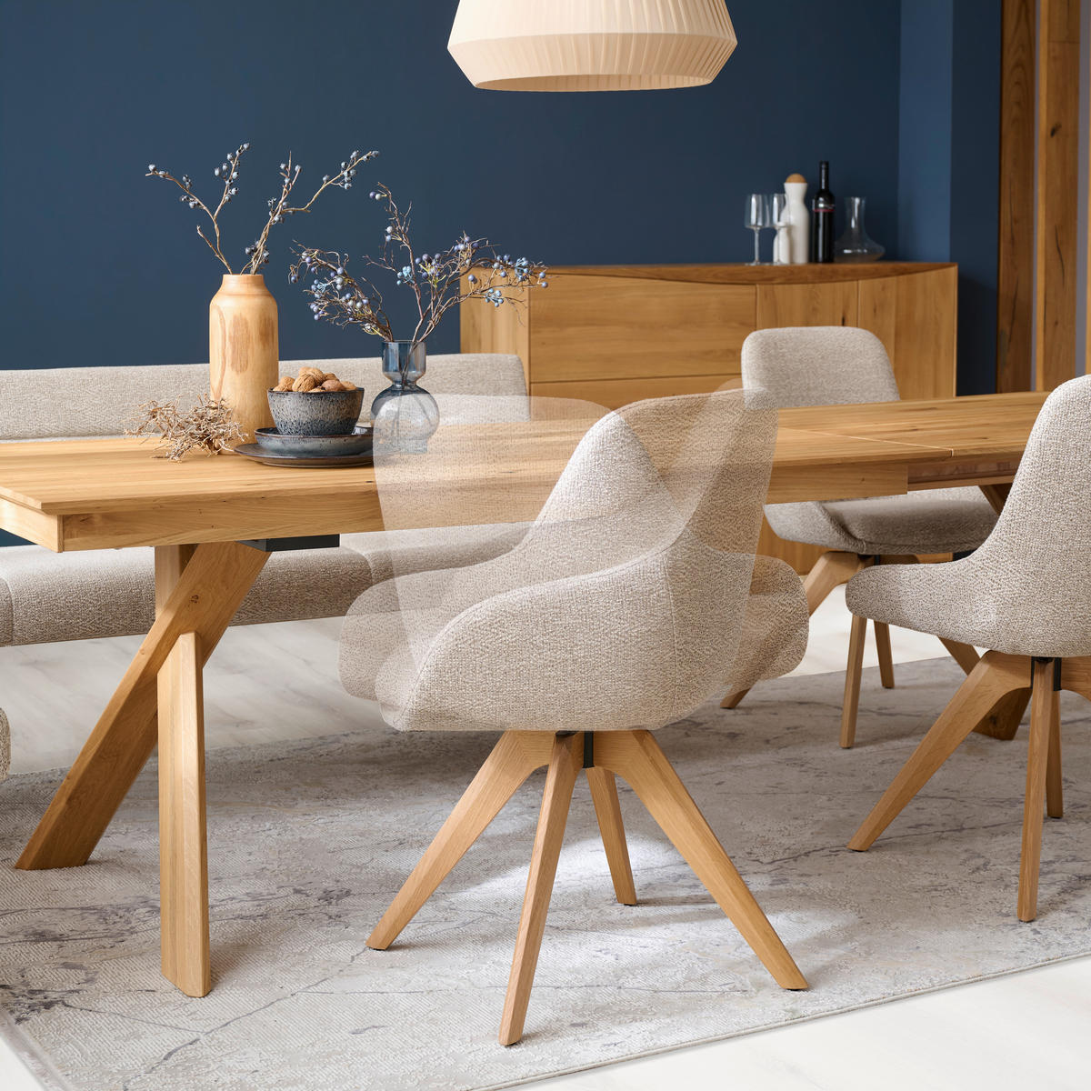 ARMLEHNSTUHL in Holz, Textil Eichefarben, Sandfarben  - Sandfarben/Eichefarben, Natur, Holz/Textil (58/90/60cm) - Anrei