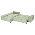 ECKSOFA  in Flachgewebe Hellgrün  - Schwarz/Hellgrün, KONVENTIONELL, Textil/Metall (180/295cm) - Carryhome