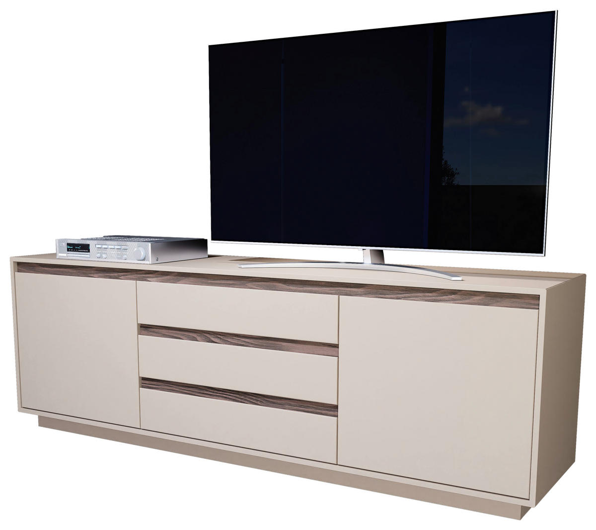 LOWBOARD Nussbaumfarben, Kaschmir  190/64/45 cm  - Kaschmir/Nussbaumfarben, Design, Holzwerkstoff (190/64/45cm) - Stylife