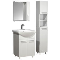 BADRUM 80 cm  - vit/silver, Modern, trämaterial/glas (80cm) - MID.YOU