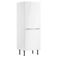 GERÄTEUMBAUSCHRANK 60/176,6/58,1 cm  in Weiß, Weiß Hochglanz  - Edelstahlfarben/Weiß Hochglanz, Basics, Holzwerkstoff/Metall (60/176,6/58,1cm) - Optifit