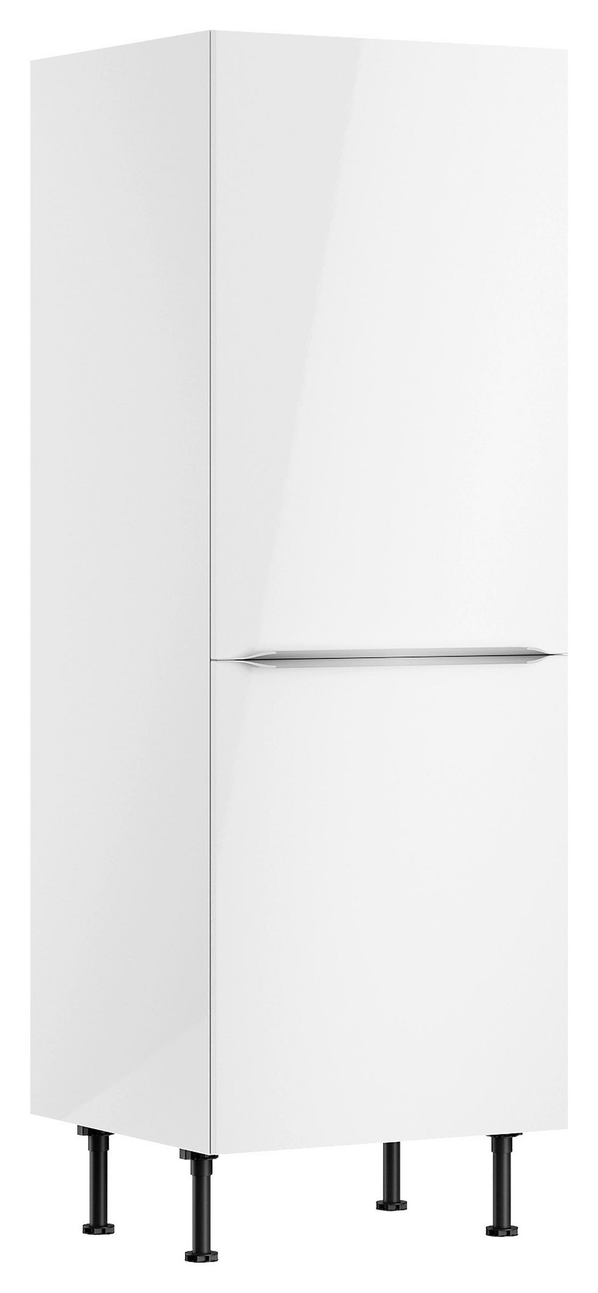 GERÄTEUMBAUSCHRANK 60/176,6/58,1 cm  in Weiß, Weiß Hochglanz  - Edelstahlfarben/Weiß Hochglanz, Basics, Holzwerkstoff/Metall (60/176,6/58,1cm) - Optifit