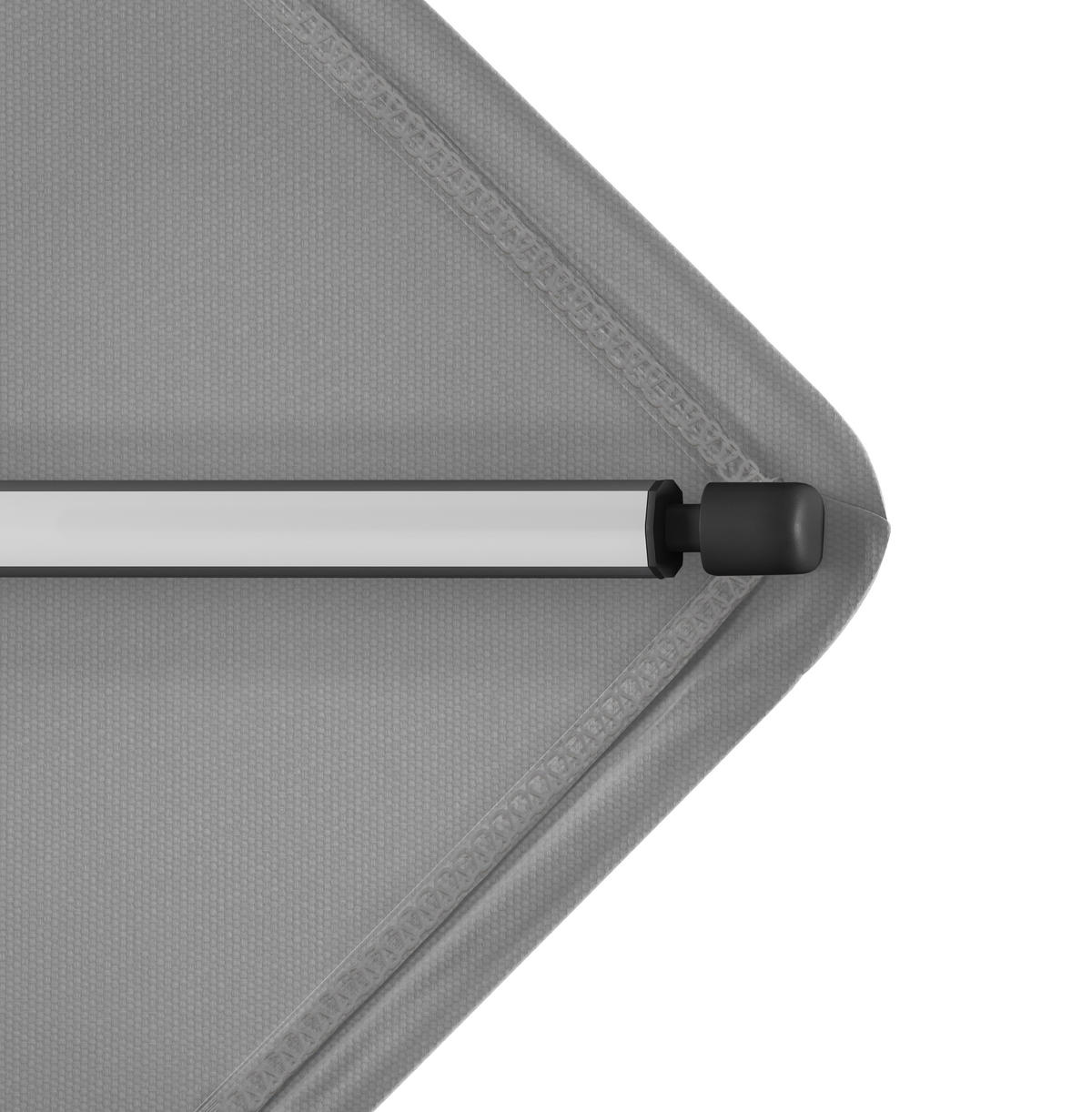 SONNENSCHIRM 240 cm Hellgrau  - Hellgrau/Alufarben, Basics, Textil/Metall (240/224-257cm) - KNIRPS