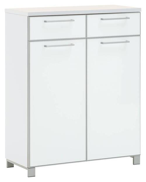 SCHUHSCHRANK 84/108/37 cm  - Chromfarben/Alufarben, Design, Glas/Holz (84/108/37cm) - Novel