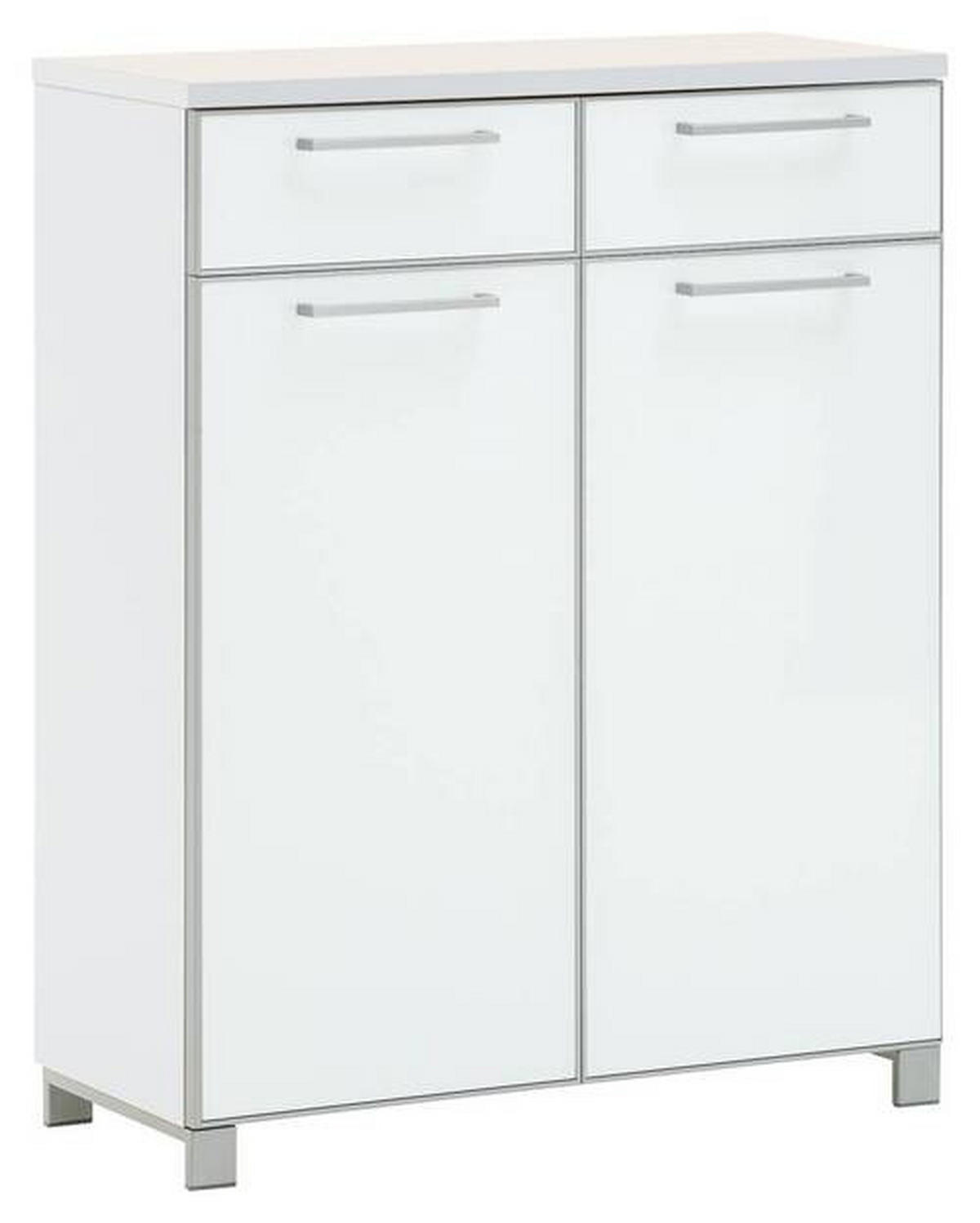 SCHUHSCHRANK Weiß  - Chromfarben/Alufarben, Design, Glas/Holz (84/108/37cm)