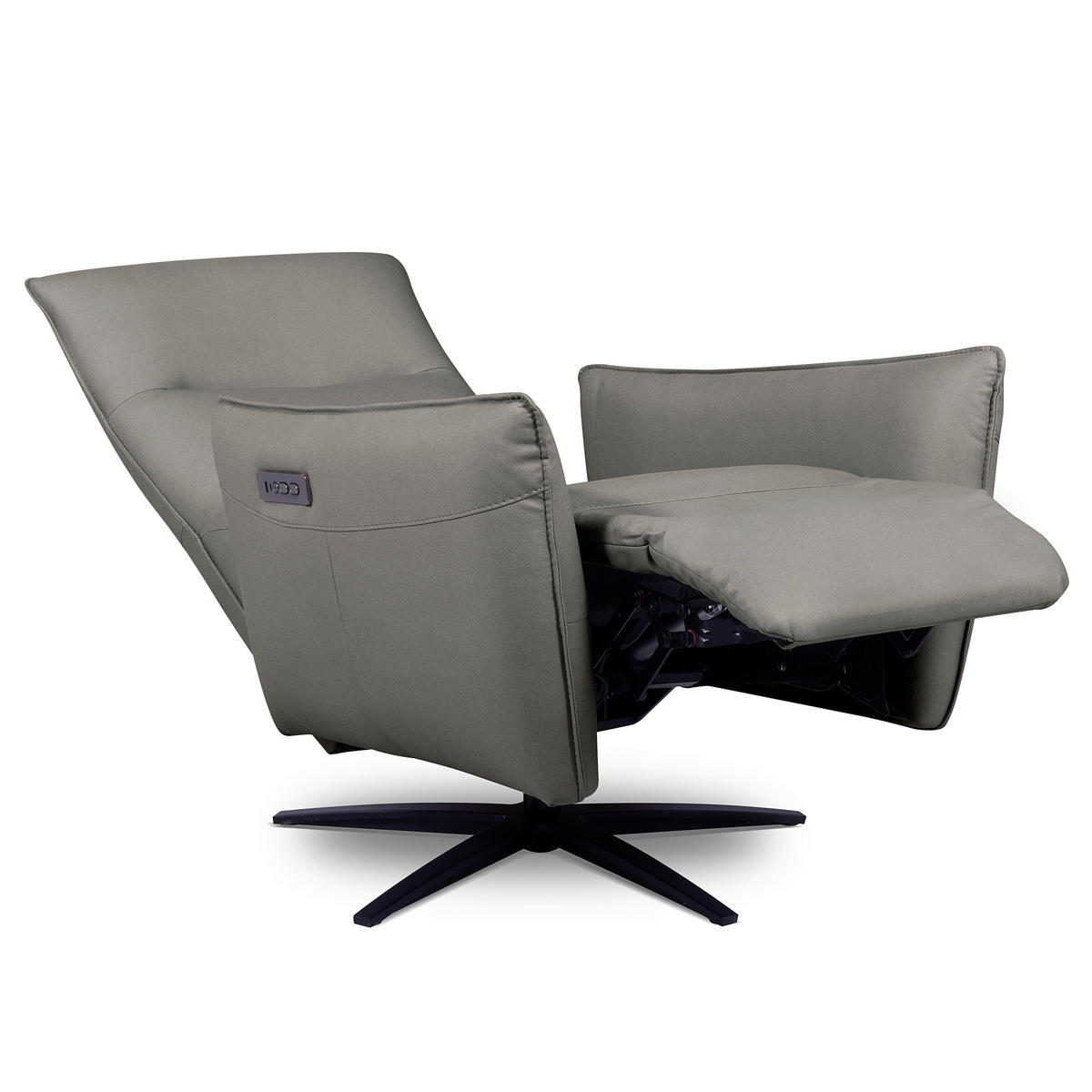 RELAXSESSEL Textil Grau  - Schwarz/Grau, Design, Textil/Metall (77/107/88cm) - Livetastic