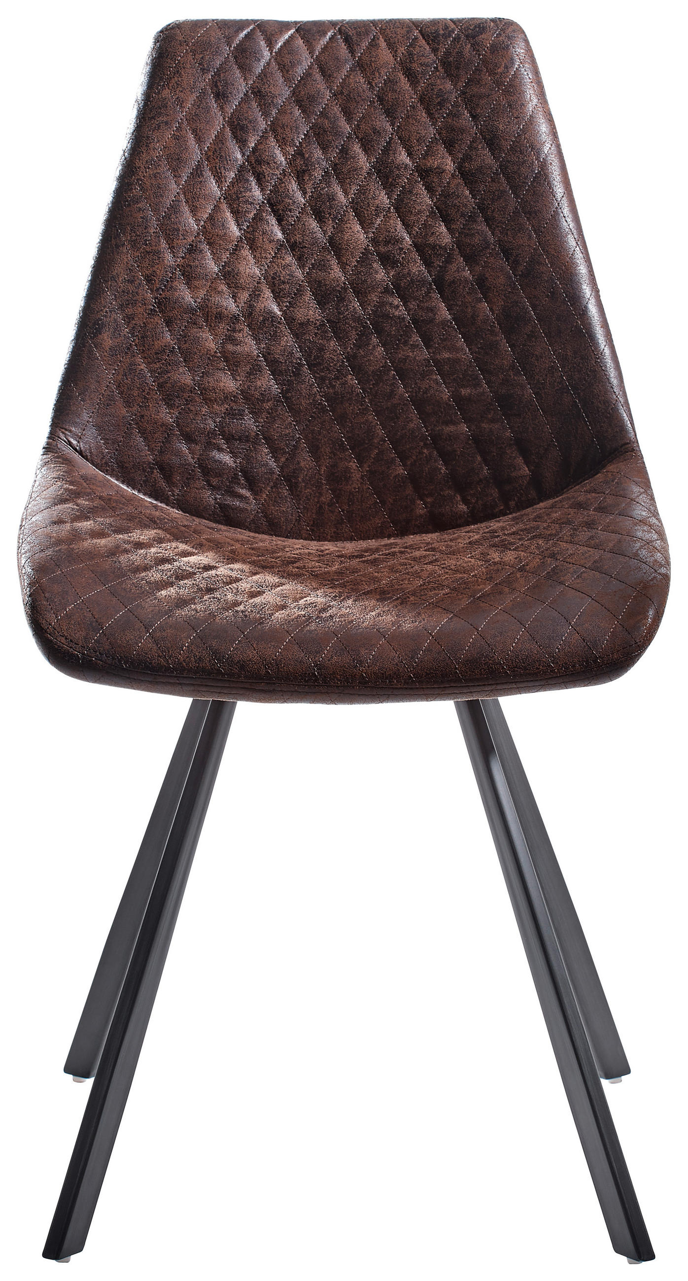 STUHL  in Eisen Mikrofaser Metall, Textil  - Braun/Grau, Trend, Textil/Metall (46/86/61cm) - Ambia Home