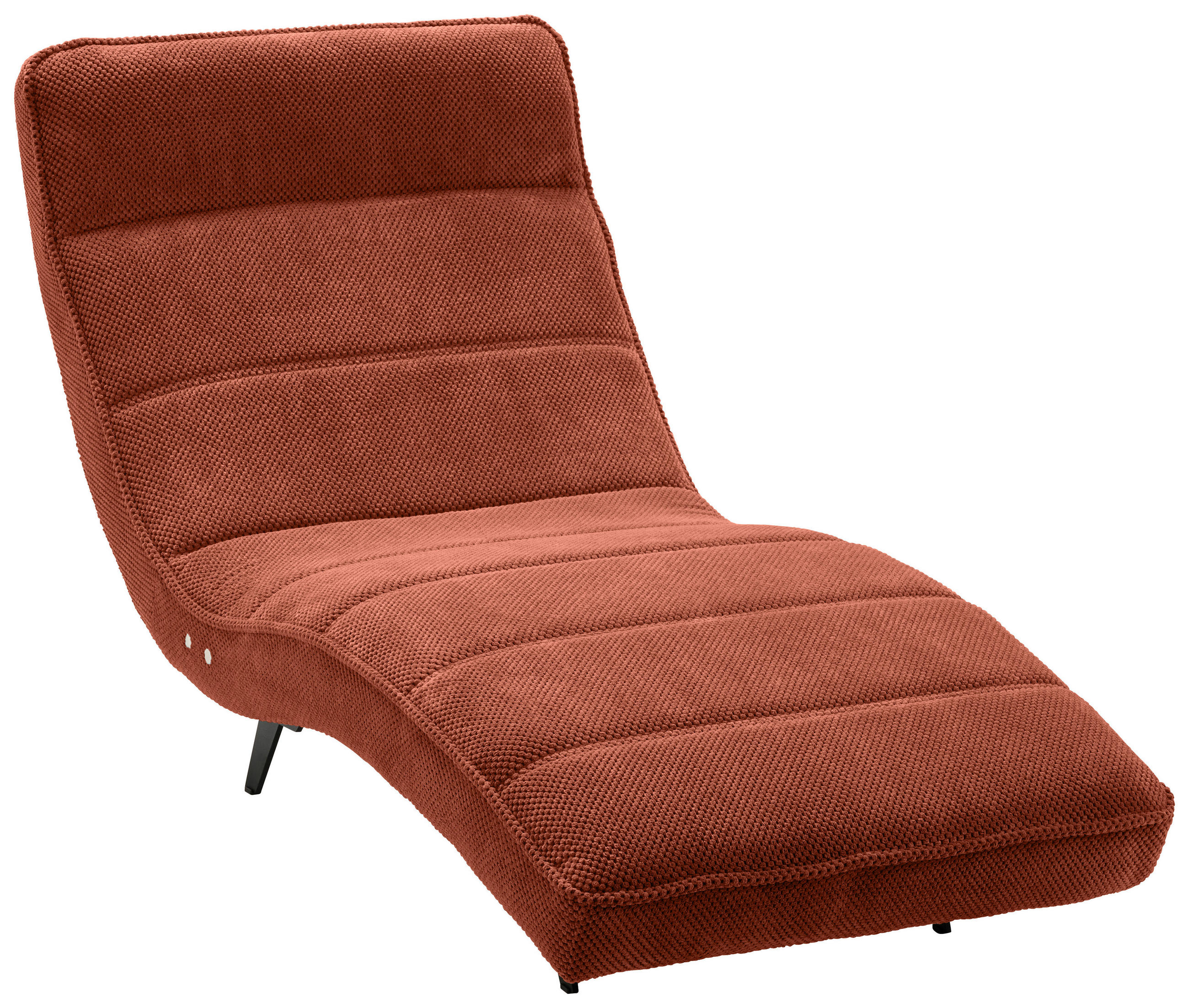 LIGGFÅTÖLJ i vävt tyg rostfärgad  - svart/rostfärgad, Design, metall/textil (75/158-178/58-86cm) - Livetastic