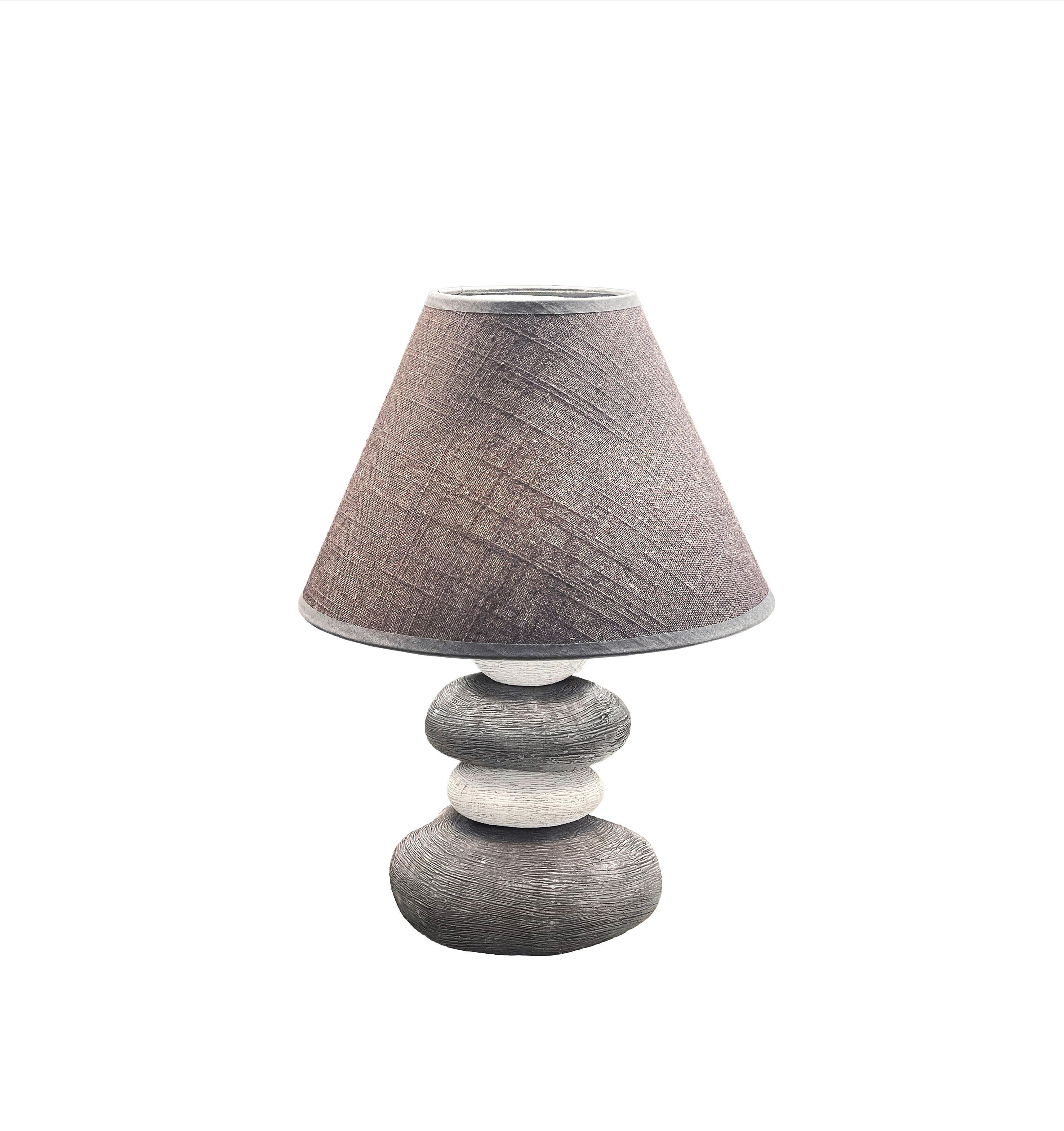 STOLNÍ LAMPA, E14, 25/33,50 cm  - šedá/bílá, Basics, textil/keramika (25/33,50cm) - Fischer & Honsel