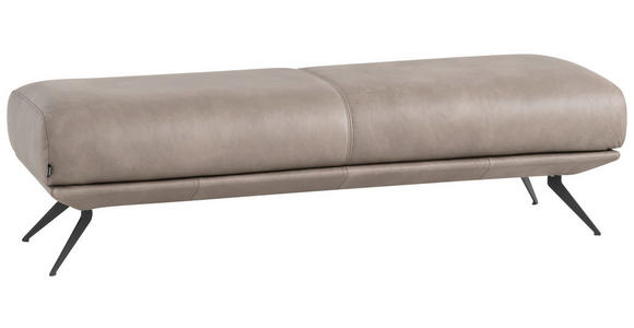 ECKSOFA in Echtleder Grau  - Schwarz/Grau, Design, Leder/Metall (231/305cm) - Dieter Knoll