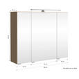 SPIEGELSCHRANK 80/64/20 cm  - Eichefarben/Silberfarben, KONVENTIONELL, Glas/Holzwerkstoff (80/64/20cm) - Xora