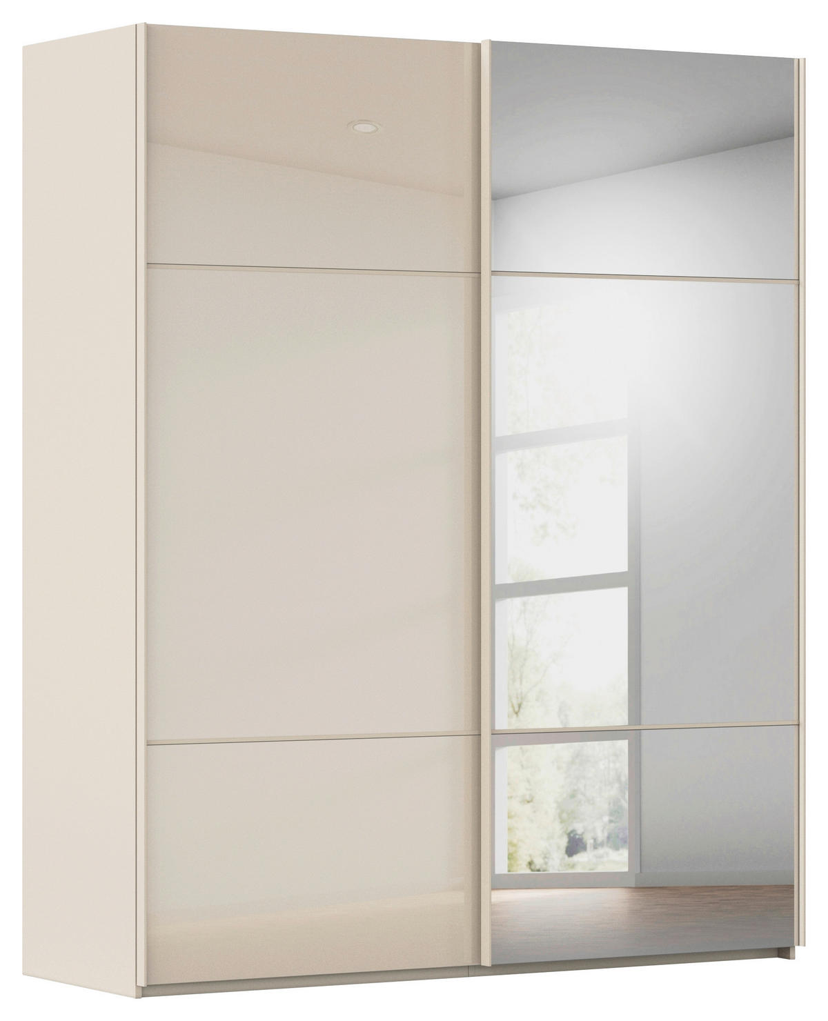 SCHWEBETÜRENSCHRANK in Champagner  - Champagner, Konventionell, Glas/Holzwerkstoff (162/223/68cm) - Novel