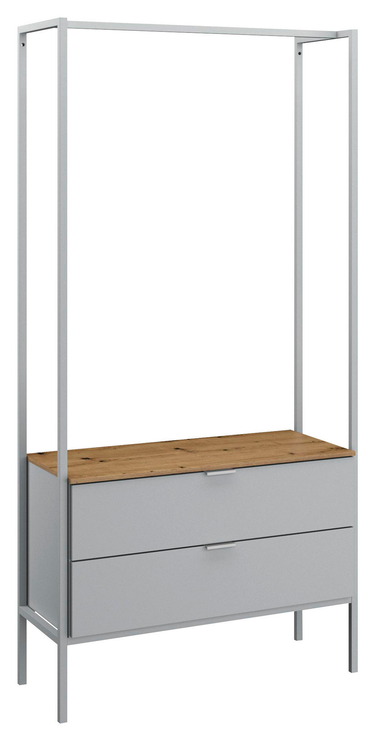 GARDEROBE  in 84/177/42 cm  - Eichefarben/Grau, Trend, Holzwerkstoff/Metall (84/177/42cm) - Stylife
