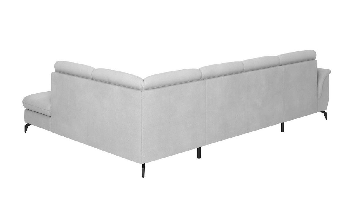 WOHNLANDSCHAFT Silberfarben Flachgewebe  - Silberfarben/Schwarz, MODERN, Textil/Metall (164/319/212cm) - Sit & More