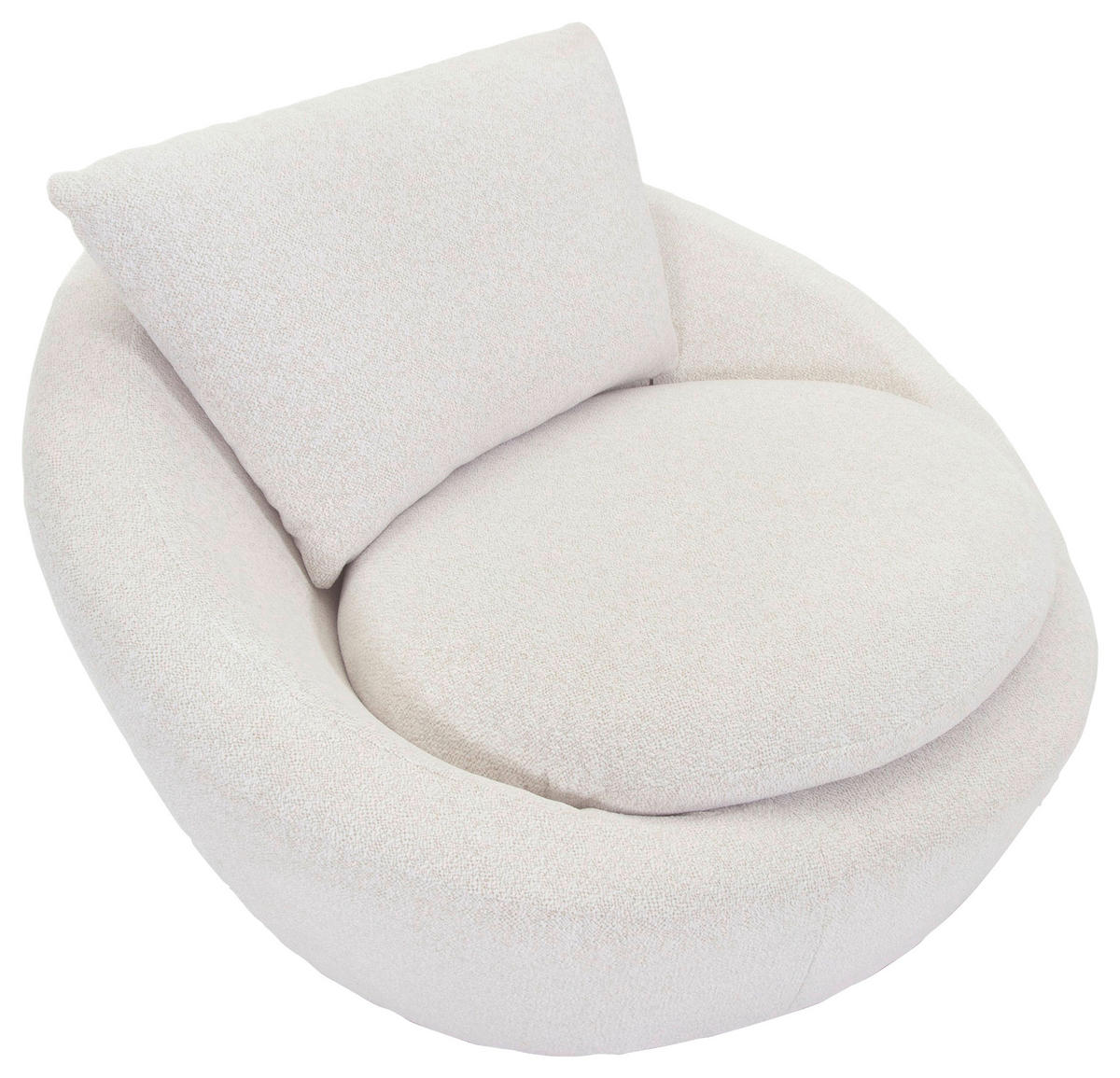 SESSEL in Flachgewebe Creme  - Creme/Schwarz, Design, Textil/Metall (130/78/112cm) - Lomoco