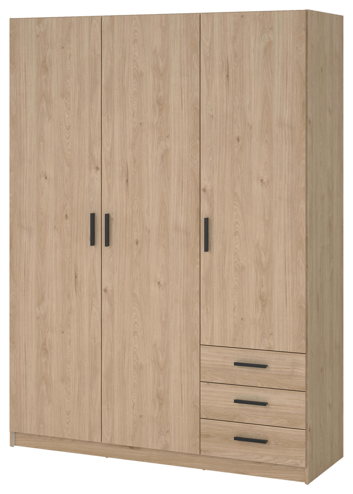 KLEIDERSCHRANK in Eichefarben  - Eichefarben/Schwarz, Basics, Holzwerkstoff/Metall (147/200/49,8cm) - MID.YOU