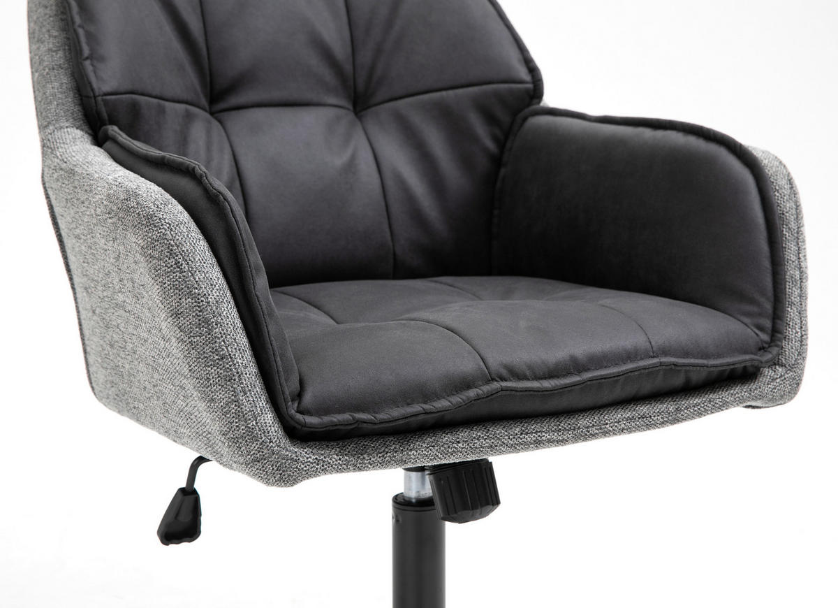 DREHSTUHL Webstoff Grau  - Schwarz/Grau, MODERN, Kunststoff/Textil (64/92/62cm) - MID.YOU