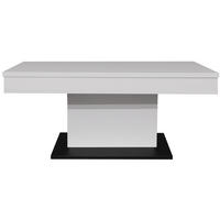 COUCHTISCH Lift Couchtisch rechteckig Schwarz, Weiß  - Schwarz/Weiß, Design, Holzwerkstoff/Metall (110/58-77/60cm) - MID.YOU