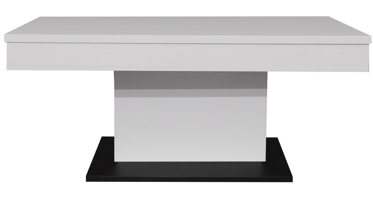 COUCHTISCH Lift Couchtisch rechteckig Schwarz, Weiß  - Schwarz/Weiß, Design, Holzwerkstoff/Metall (110/58-77/60cm) - MID.YOU