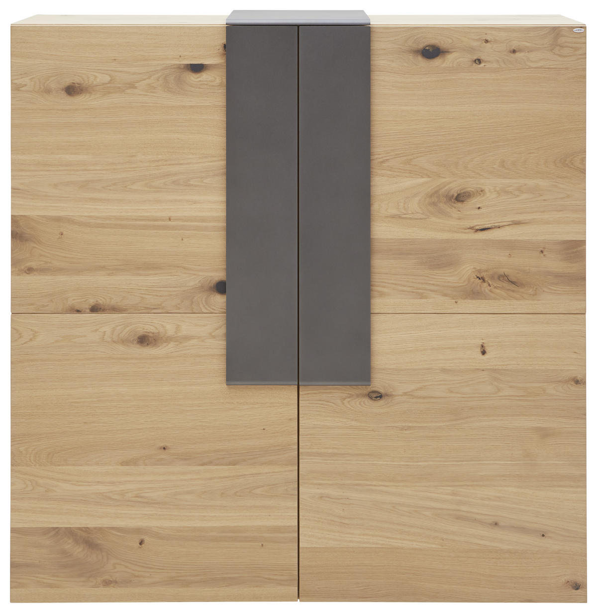 HIGHBOARD V-Taurino  in 128,2/131,2/43,5 cm  - Eichefarben/Anthrazit, Natur, Holz/Metall (128,2/131,2/43,5cm) - Voglauer