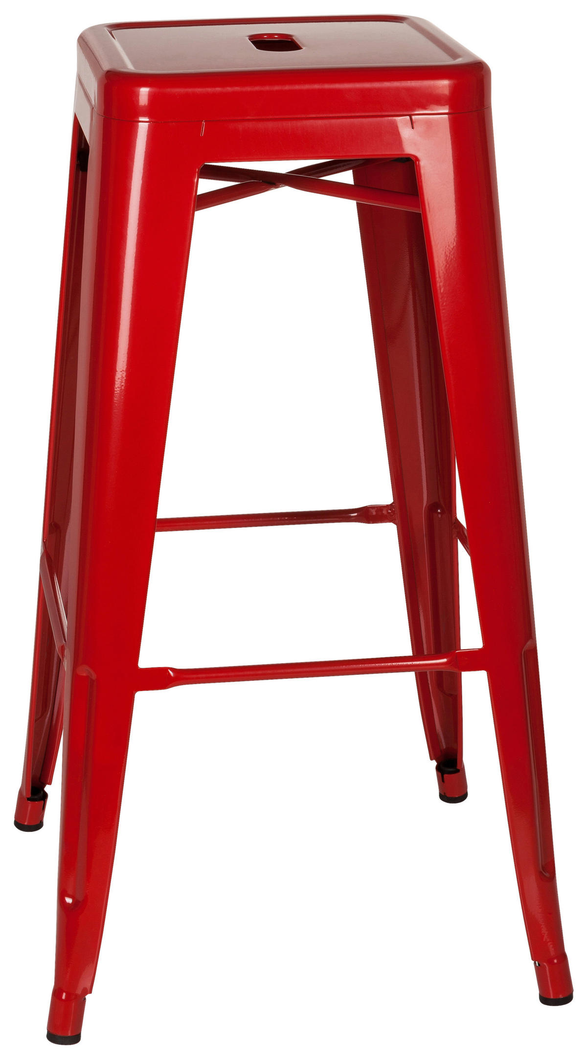 BARHOCKER Rot Stahl stapelbar  - Rot, Basics, Metall (44/77/44cm) - MID.YOU