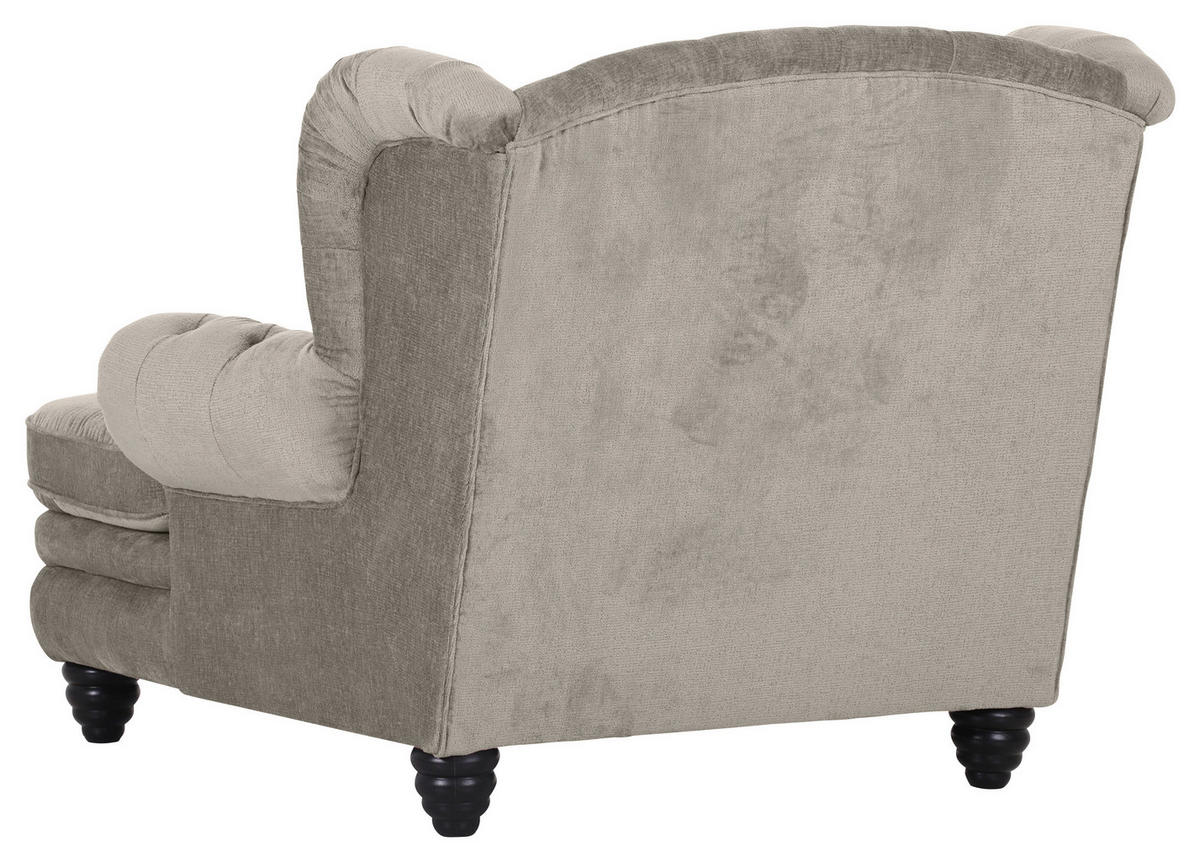 XXL-SESSEL in Chenille Hellgrau  - Hellgrau/Schwarz, Design, Holz/Textil (127/106/149cm) - Landscape
