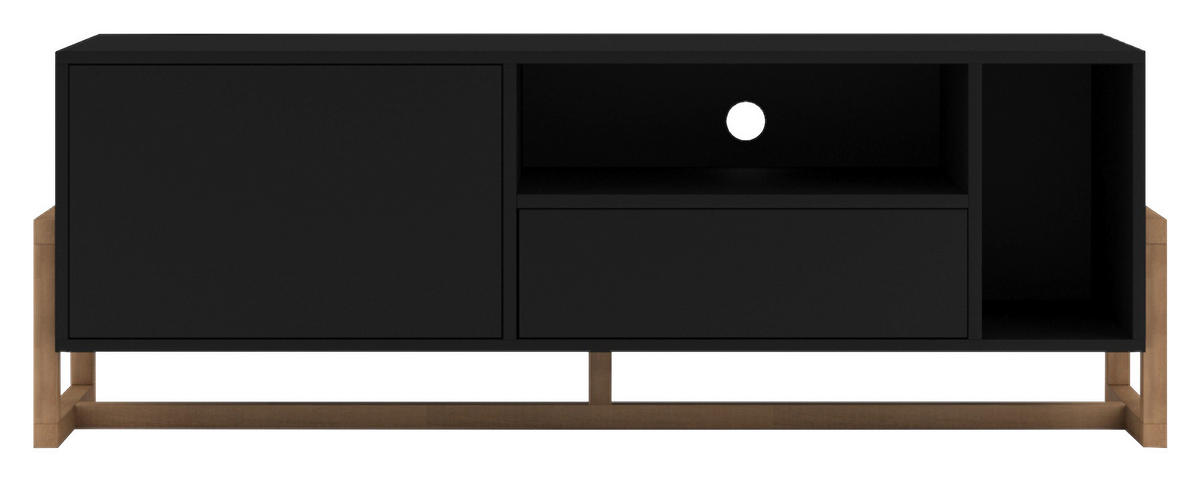 TV-ELEMENT 139,2/48,9/42 cm  - Buchefarben/Schwarz, Design, Holz/Holzwerkstoff (139,2/48,9/42cm) - MID.YOU