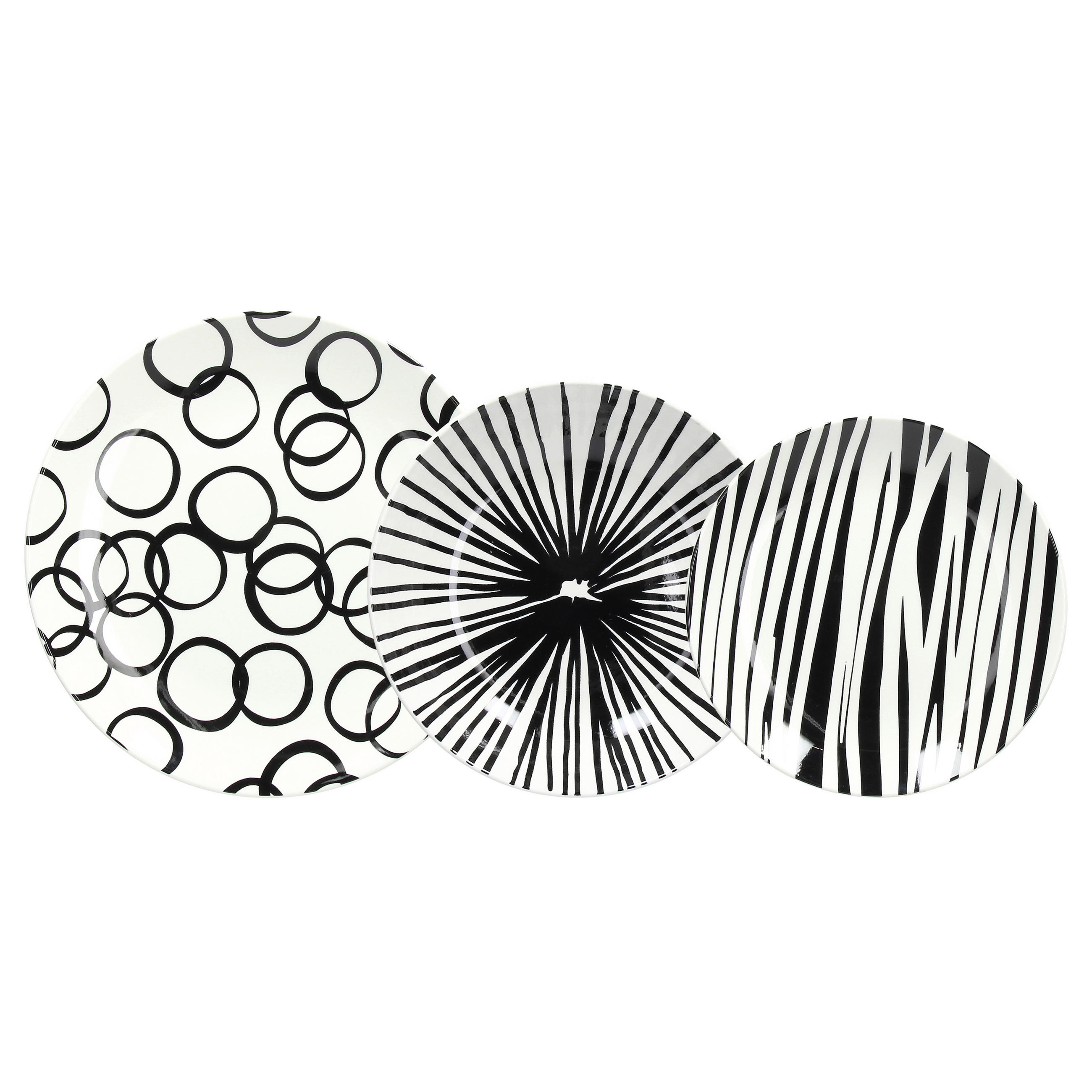 SERVIS ZA JELO   18-dijelni    Moon  - bijela/crna, Basics, keramika (37/29/21.5cm) - Tognana