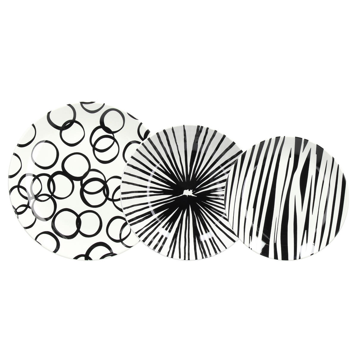 SERVIS ZA JELO   18-dijelni    Moon  - bijela/crna, Basics, keramika (37/29/21.5cm) - Tognana