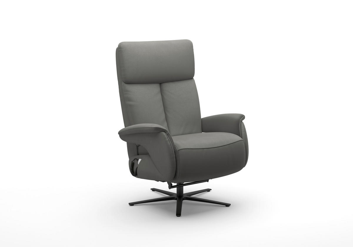 RELAXSESSEL TV TRIPLE SEVEN XTRA LARGE S1 Echtleder Kopfteilverstellung, Fußteilverstellung, Rücken echt    - Anthrazit/Schwarz, Basics, Leder/Metall (86/111/86cm) - Sit & More