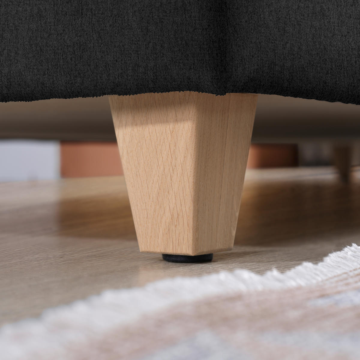 ECKSOFA  in Flachgewebe Anthrazit  203/261 cm  - Eichefarben/Anthrazit, KONVENTIONELL, Holz/Textil (203/261cm) - Sedda