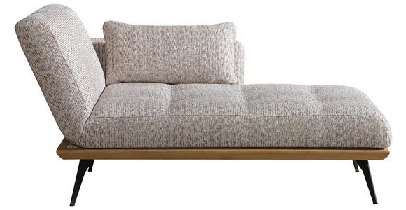 RÉCAMIERE Beigebraun Flachgewebe  - Beigebraun/Schwarz, Design, Holz/Textil (180/85/106cm) - Dieter Knoll