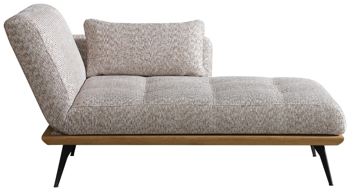 RÉCAMIERE Beigebraun  - Beigebraun/Schwarz, Design, Holz/Textil (180/85/106cm) - Dieter Knoll