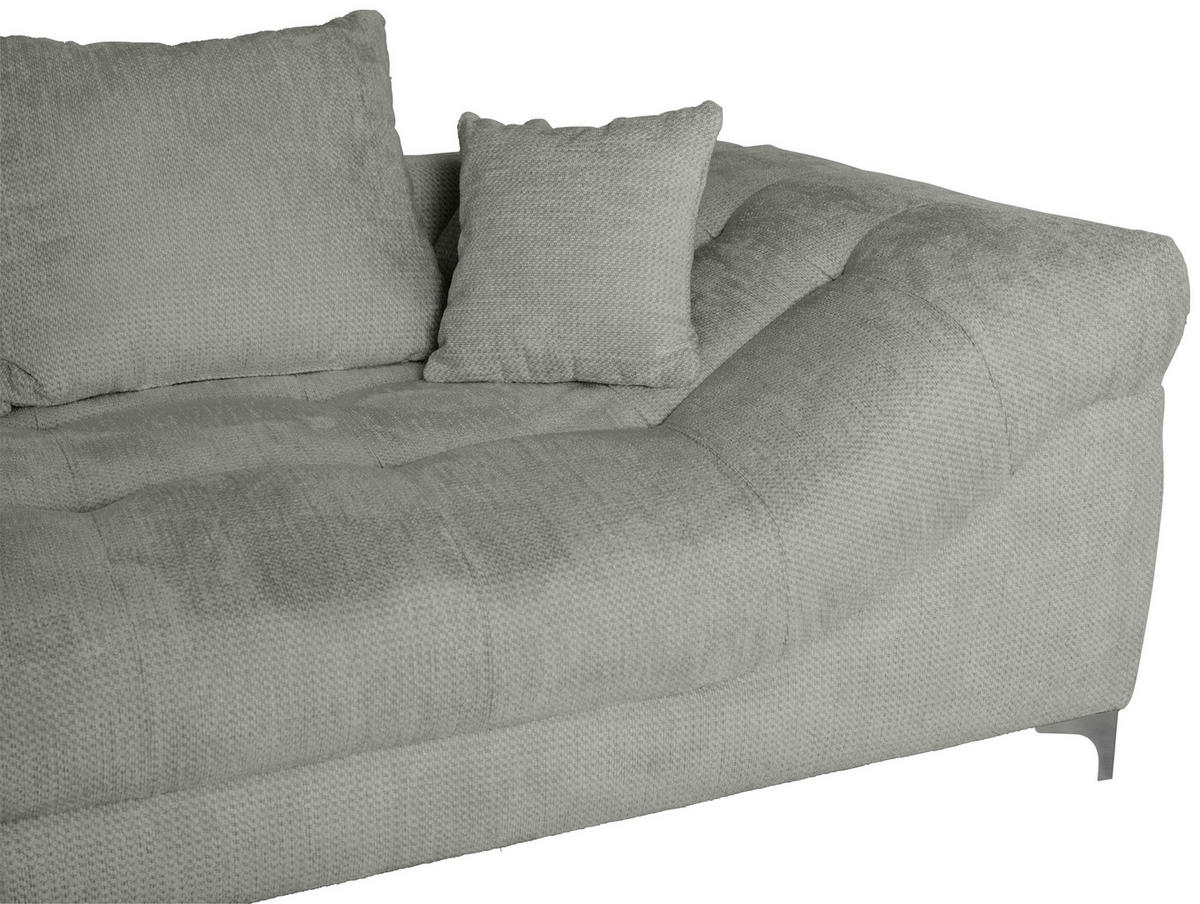ECKSOFA Grau Chenille  - Chromfarben/Grau, KONVENTIONELL, Textil/Metall (227/329cm) - Carryhome